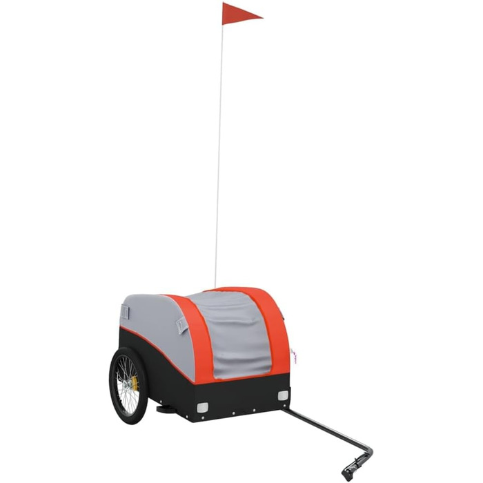 Причіп для велосипеда, вантажний, 30 кг, чорно-помаранчевий, для покупок, подорожей, велосипедних турів, легко встановлюється