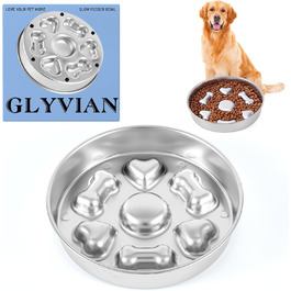 Миска для собак Slow Feeder з нержавіючої сталі з протиковзким дном. Велика місткість, підходить для собак різних порід.