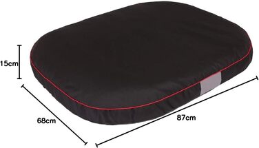 Кругла лежанка для собак Oval - міцна, водонепроникна, з м'яким наповнювачем, для собак маленьких, середніх та великих порід - 87x68x15 см, чорний колір