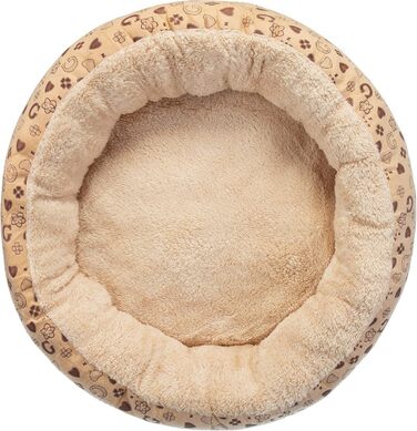 Килимок для тварин Brandsseller, Ø 50 см, м'який, з подушкою, для котів та собак, бежевий