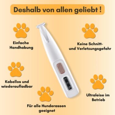 Електричний триммер для собак Pfotentrimmer – безболісна догляд за подушечками лап, супертихий (1 шт.)