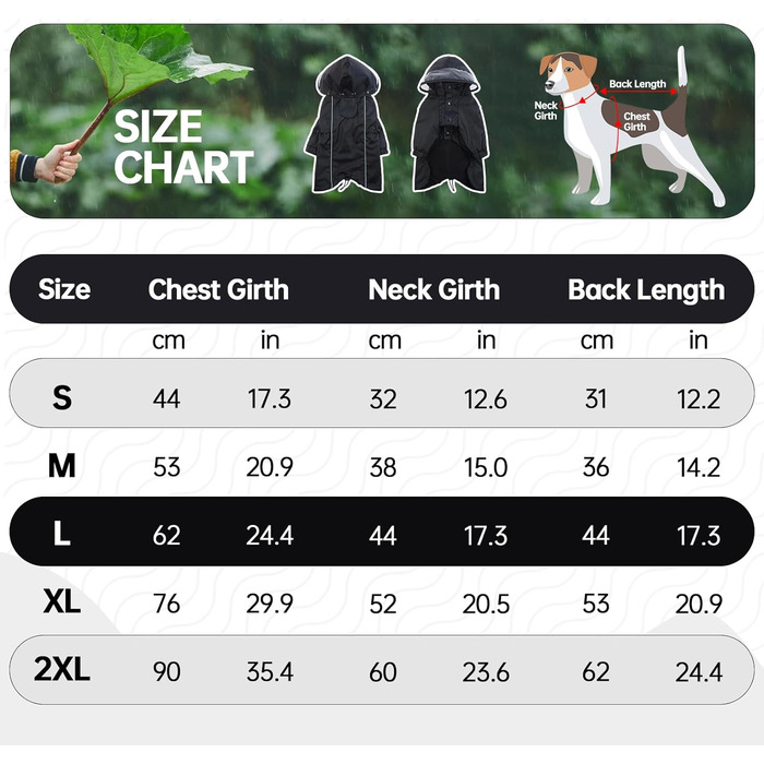 Водонепроникний дощовик для собак, чорний, розмір S. Дощовик для маленьких собак з капюшоном, на кнопках.