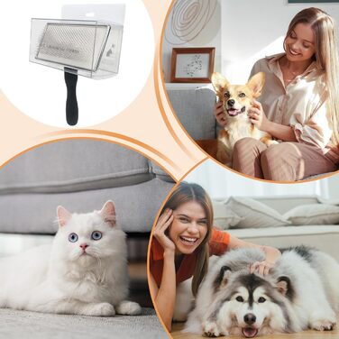 Щітка для собак від випадання шерсті | Гребінець для собак | Інструмент для видалення ковтунів з металевими масажними іголками, аксесуар для догляду за шерстю всіх типів