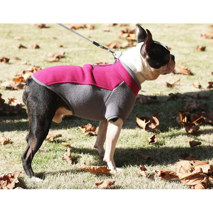 Теплий зимовий пуловер для собак з напівблискавкою, флісова куртка для собак, тепла жилетка для собак, одяг для собак у холодну погоду, для маленьких собак та цуценят, великих, бордовий