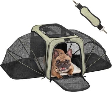 Розкладна переноска для котів і собак Petsfit, авіаційна сумка для тварин з оксфордської тканини, з плечовим ременем, розширювана
