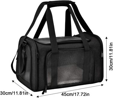 Складана переноска для собак та котів - чорна, для подорожей та кемпінгу