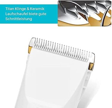 Професійна машинка для стрижки шерсті тварин 2x акум. Felltrimmer для собак та котів, біла