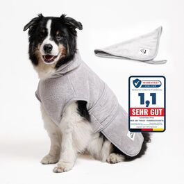 Рушник для собак після купання – швидковисихаючий, мікрофібра, сірий, розмір M