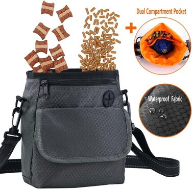 Сумка для собак Hanwell для ласощів та іграшок з дозатором для відходів, водонепроникна, сіра