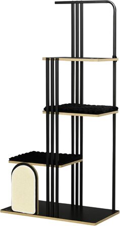 Дерев'яний комплекс для котів PawHut з ігровим м'ячем, 40x30x43 см (85x48x170 см)