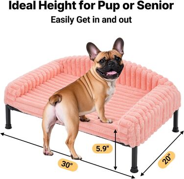 Ліжко для собак Veehoo, софа для маленьких собак, м'яка, з ортопедичним матрацом, 60x45x10 см, слонова кістка