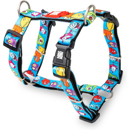 Нашийник для собак Max & Molly H-подібної форми, Ultrabequemes Geschirr Hund, Neopren, середні породи, Little Monsters/M, з підкладкою, безпечний, ультралегкий, комфортний для вашого улюбленця