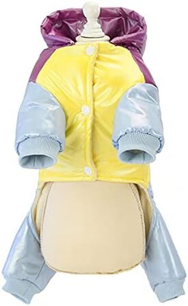 Тепла куртка для собак Izefia Winddichte, для холодної погоди, 4 ноги, теплий зимовий комбінезон для маленьких та середніх собак та котів, XL, фіолетовий