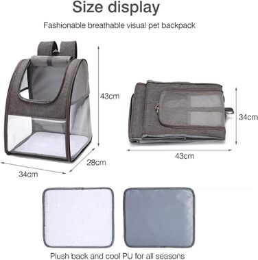 Рюкзак для собак і котів PETCUTE: переноска-рюкзак для прогулянок та подорожей, блакитний, до 7.5 кг