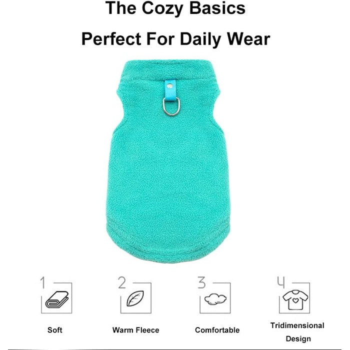 Пуловери для собак та котів, комплект 2/3 шт. Теплі, м'які, з кільцем D. Розмір L (Сірий+Зелений+Блакитний)