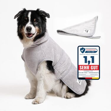 Рушник для собак після купання – швидковисихаючий, мікрофібра, сірий, розмір M