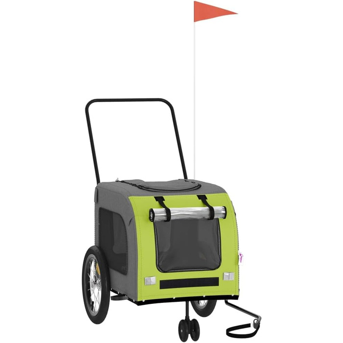 Причіп для тварин на велосипед, Oxford, тканина та метал, помаранчевий та сірий (63 x 121 x 65 см)