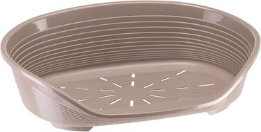 Крізьлювальне ліжко для собак та котів Ferplast Siesta Deluxe, пластикове, середнє, 74x48x25 см, сірий, миється, антиковзаюче