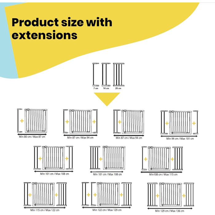 Ворота захисні Safety 1st Auto Close, Treppenschutzgitter без свердління, 73–80 см (розширюється до 136 см), автоматичне закривання, відкривання однією рукою, двостороння фіксація, білий (SecureTech)