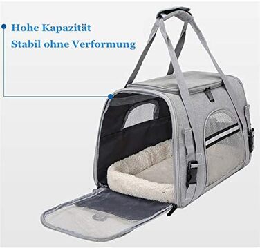 Транспортна переноска для собак та котів, складана, з м'якою підстилкою, з плечовим ременем, Oxford тканина