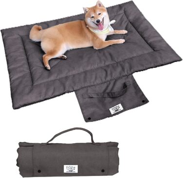 Лежанка для собак і котів, килимок для собак у дорогу, водонепроникний, з можливістю прання та складання, для внутрішнього та зовнішнього використання, кемпінг, подорожі (Сірий, S)