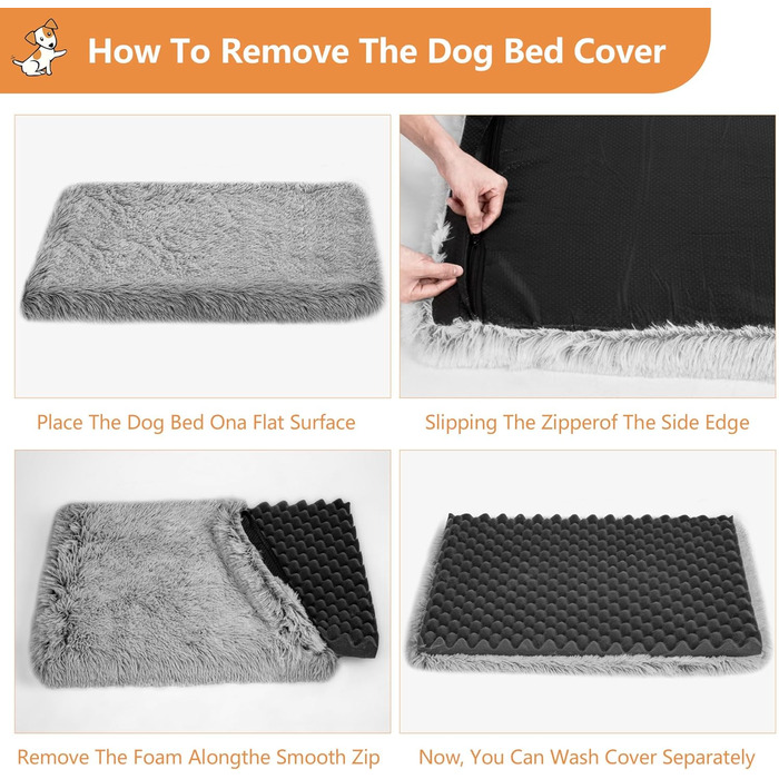 Ортопедичне ліжко для собак Medium, Memory Foam, 75x50x7 см