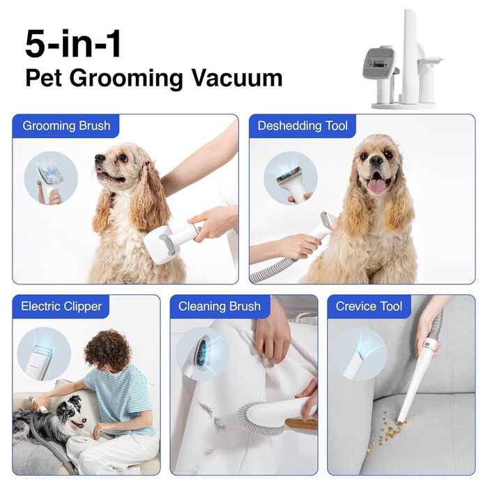 Набір для догляду за тваринами Neakasa P0 Pro: пилосос, щітка для котів, машинка для стрижки собак, 5 насадок, видалення ворсу