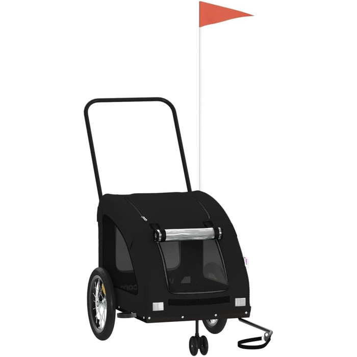 Фургон для собак VidaXL - чорний, 45 кг, Oxford-Gewebe, з прапором та відбивачами