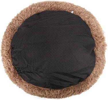 Ортопедичне кругле ліжко для собак XL, великих та середніх порід. Зручне, антистресове, з ефектом пам'яті, водонепроникне, коричневе, діаметр 60 см.