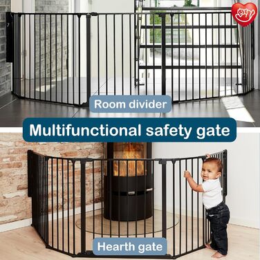 Захист для каміну/сходи/кімнати BabyDan Flex XXL, 90-350 см, Чорний, Данія - захист для дітей та домашніх тварин