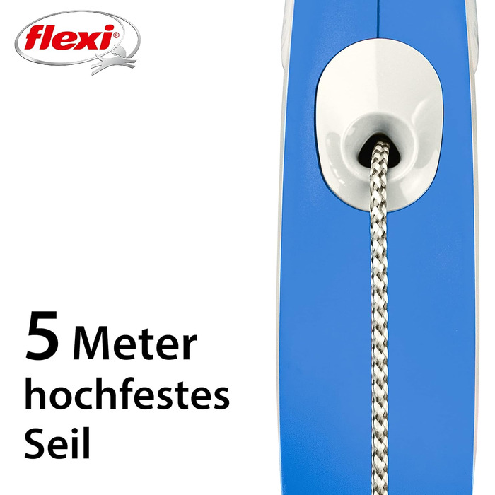 Автоматичний повідець Kerbl Flexi New Comfort для собак і котів, синій, розмір S, 5 м, до 12 кг