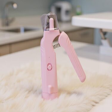 Електричний триммер для нігтів собак і котів з LED-підсвічуванням, шліфувальник для догляду за лапами та цуценятами, рожевий