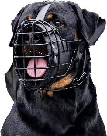 Металевий нашийник-намордник з шкіряним ремінцем для німецької вівчарки, добермана, ротвейлера та інших великих собак (упаковка 10 шт.)