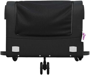 Причіп для велосипеда, вантажний/для собак, чорний, 45 кг, сталь. Підходить для покупок, подорожей, легко збирається