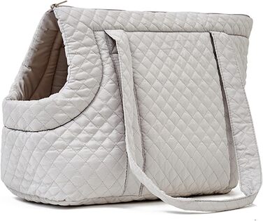 Сумка-переноска для домашніх тварин | Сумка для собак та котів з бавовни, легка переноска для кошенят, цуценят та дорослих котів (Світло-сіра)