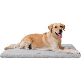 Практичне собаче ліжко для великих собак, 111.8 x 81.3 см, сіре. Зручне, м'яке, для дому та вулиці, двостороннє, з м'яким наповнювачем.