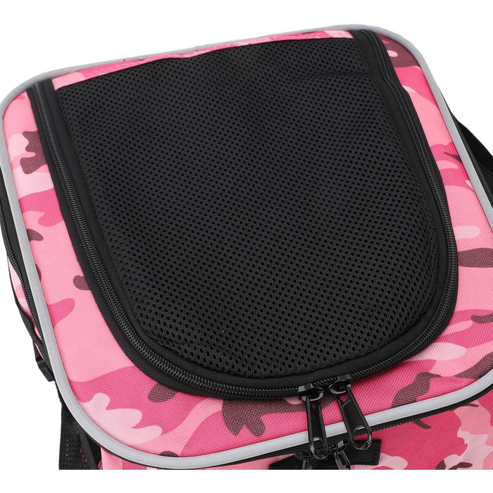 Корзина для собак у велосипед, велика місткість, водовідштовхувальна, дихаюча, для легкої збірки та чищення, сумка-переноска для тварин для подорожей на природі (Рожевий камуфляж)