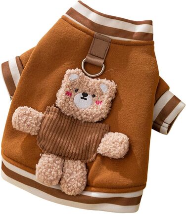 Теплий зимовий пуловер для собак Галатея з кільцем D, коричневий (M)
