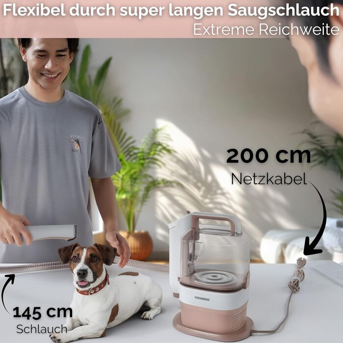 Машина для стрижки шерсті тварин Steinborg® з пилососом 13.500 Pa, професійний набір для догляду за собаками та котами