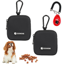 Сумка для ласощів для собак COOWONE з кликером для дресирування, водонепроникна, з тримачем для пакетів, чорна