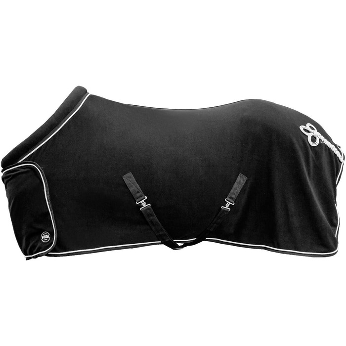 Флісова стібленка для коней HKM 7224 з коміром, стібленка стійлова та виїздна, червона, 145 см