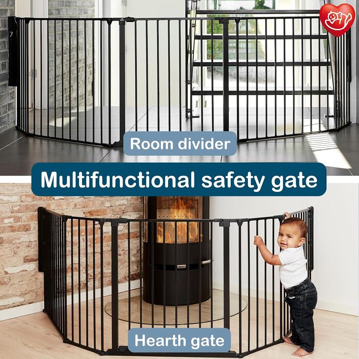 Захист для каміну/сходи/кімнати BabyDan Flex XXL, 90-350 см, Чорний, Данія - захист для дітей та домашніх тварин