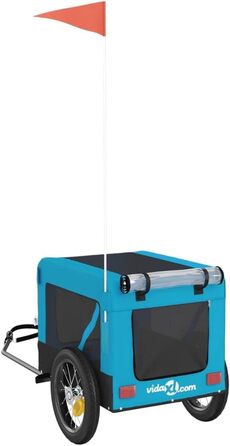 Причіп для велосипеда для собак, котів, блакитний та чорний, Oxford-Gewebe та залізо