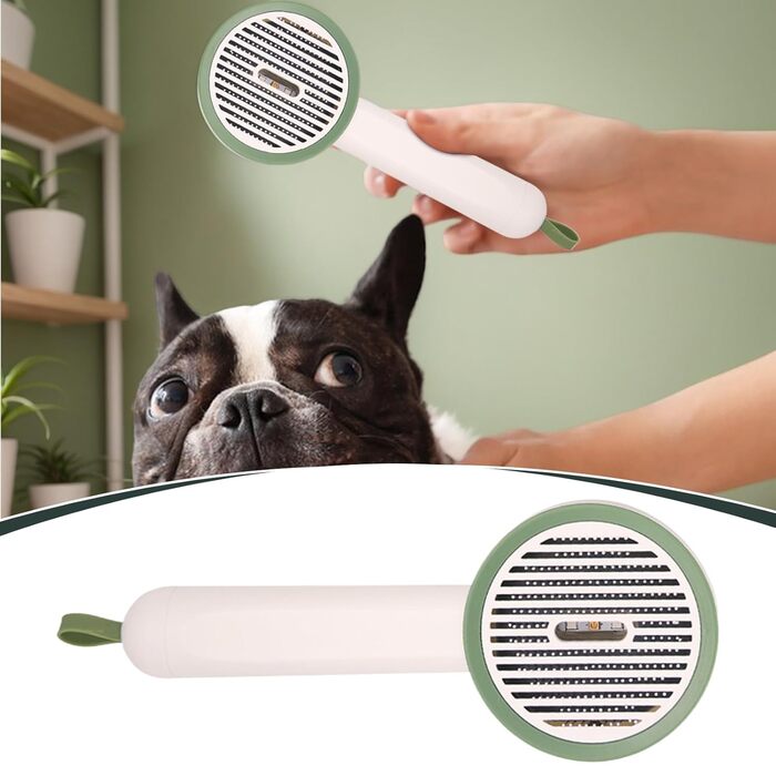 Гребінець для собак та цуценят Slicker від випадання шерсті. Ергономічна гребінець з кнопкою розплутування для щоденного догляду. Білий колір.