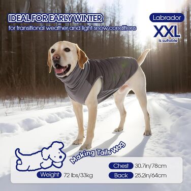 Флісова куртка для собак FUAMEY, тепла зимова жилетка, легкий мантель, пуловер, дихаюча, з високим коміром, вітронепроникна, водовідштовхувальна, для цуценят, розмір L (Large), колір коричневий та сірий