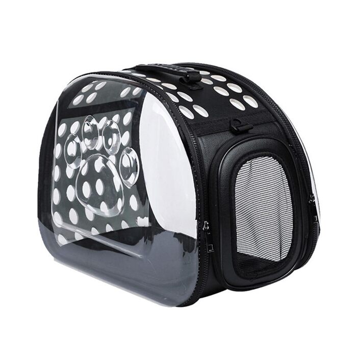 Транспортний бокс для собак та котів, складаний, з вентиляцією, чорний, S, для подорожей та перевезення в авто