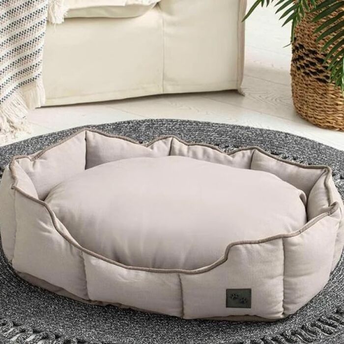 Килимок для кота та собаки, 40x60x17 см, сірий, знімний чохол, миючий, English Home