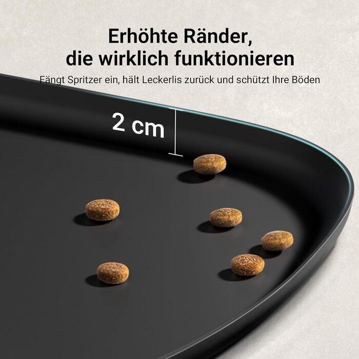 Підкладка під миску для котів DownyPaws, силіконова, 62 x 43 см, чорна. Захист від розливання, легко миється, BPA-free