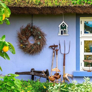 Будинок для птахів Relaxdays, годівниця для диких птахів, для підвішування, розміри 25,5 x 18,5 x 18,5 см, дерев'яна пташня, багато кольорів