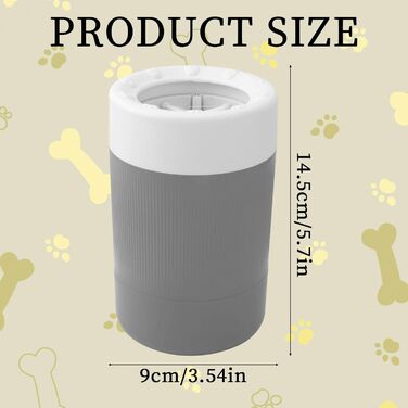 Миска для миття лап тварин, портативна мийка для лап з м'якою щіткою, інструмент для чищення лап собак/кішок (сірий)